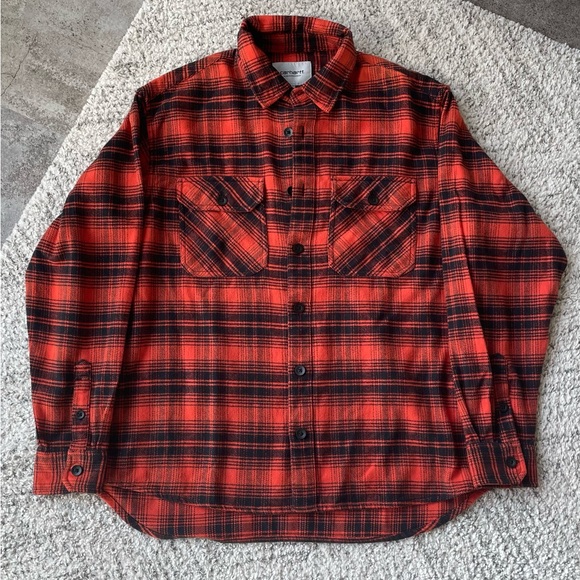 Carhartt WIP Krenz Long Sleeve Shirt in Brick, Small - Picture 4 of 11